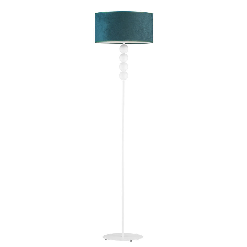 Metalowa Lampa Podłogowa Z Ozdobnymi Kulami Bermudy Velur E27, Zieleń Butelkowa