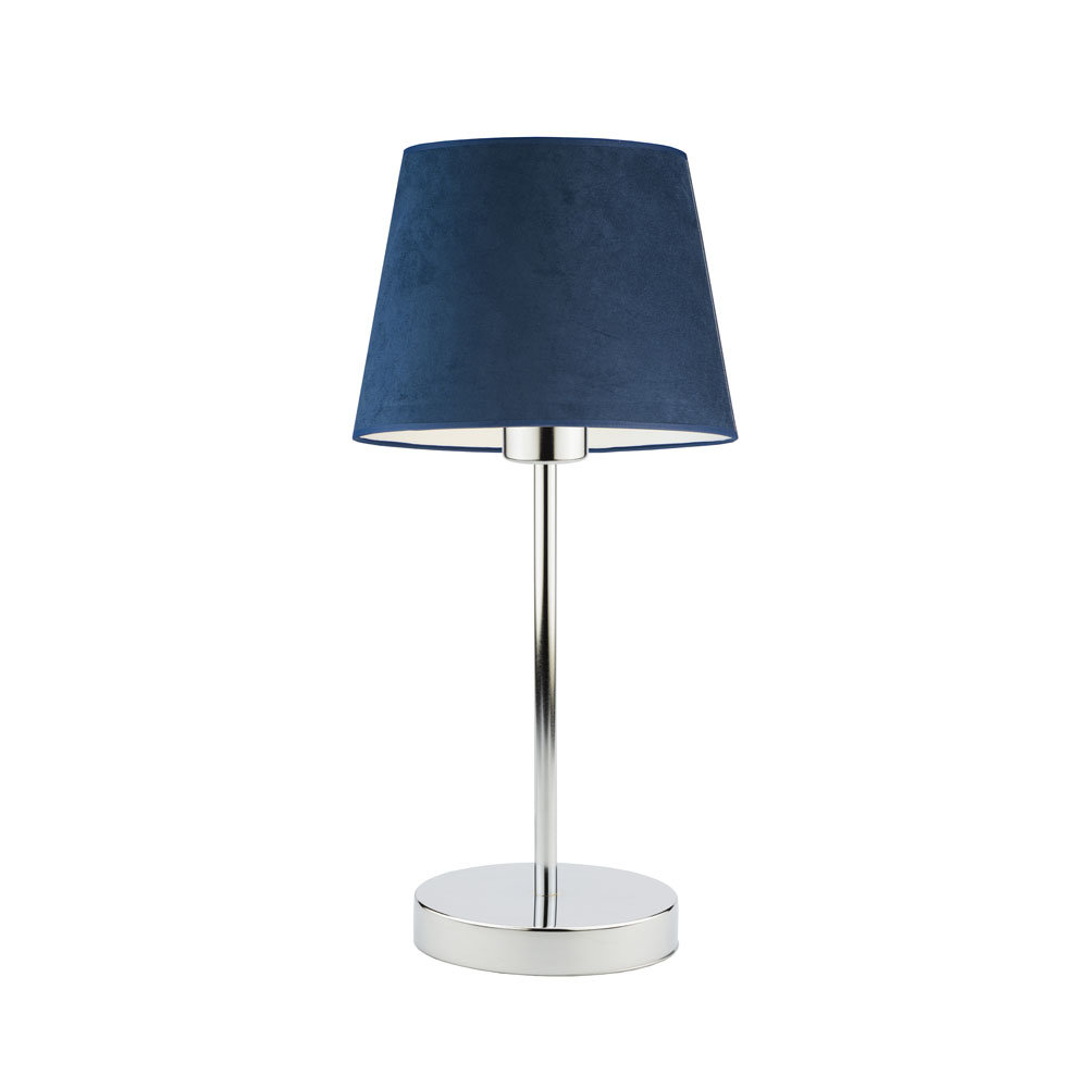 Stylowa Lampka Nocna Z Welurowym Kloszem Siena Velur, Granatowy