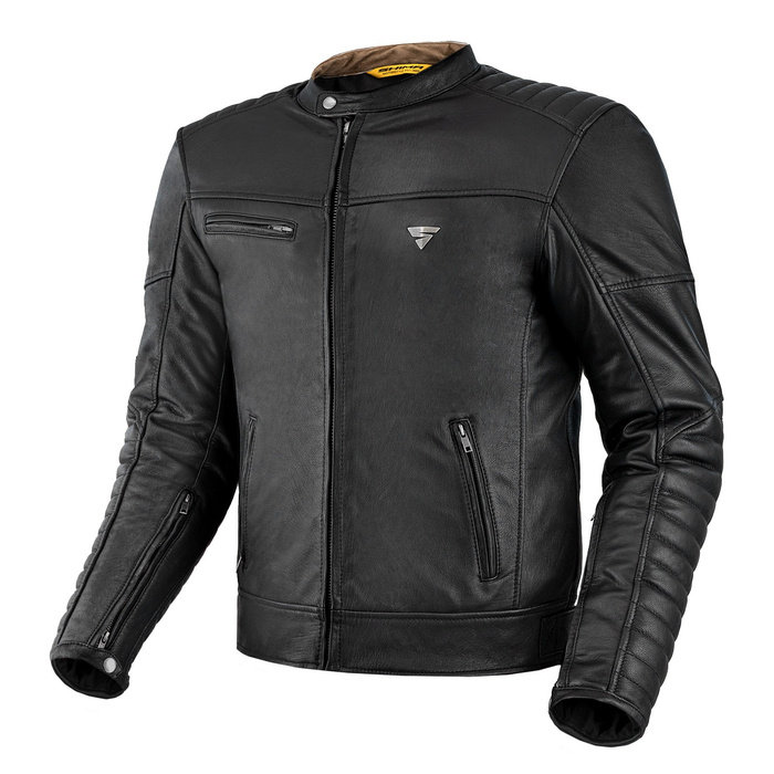 SHIMA WINCHESTER 2.0 męska kurtka motocyklowa, klasyczna, skórzana kurtka motocyklowa z CE plecami, ochraniaczami na ramiona i łokcie, wzmocnione podwójne szwy (czarna, rozmiar 5XL)