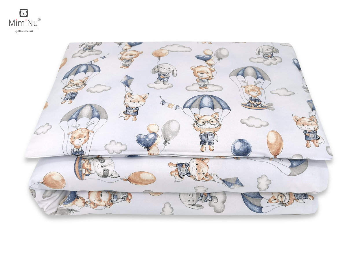 Pościel 2 elementowa JUNIOR 160x200 cm SPADOCHRONY BŁĘKIT BAWEŁNA 100%