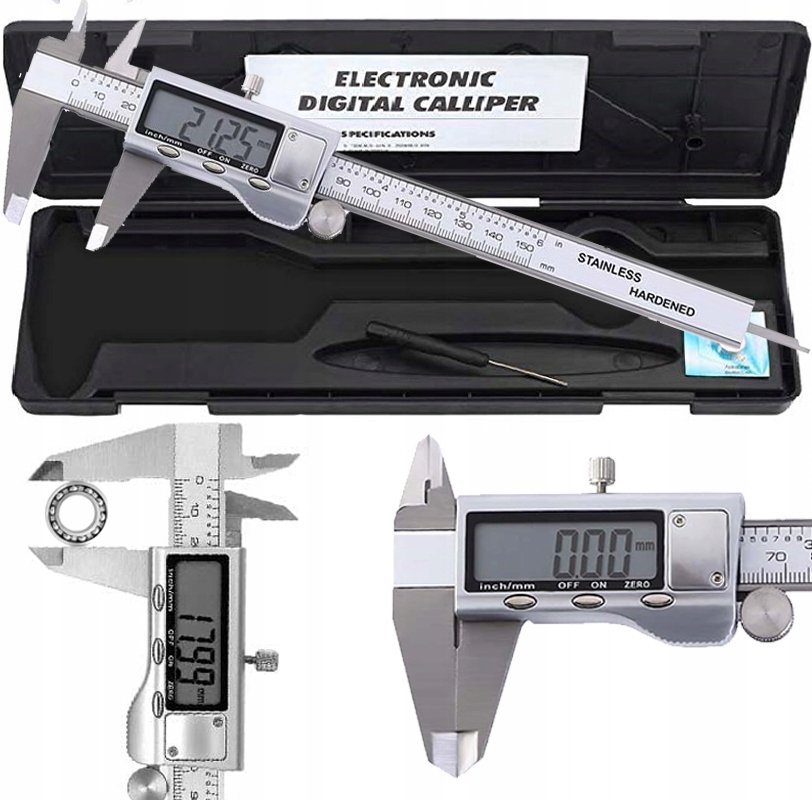 Suwmiarka metalowa elektroniczna inox + etui 0-200mm/8in
