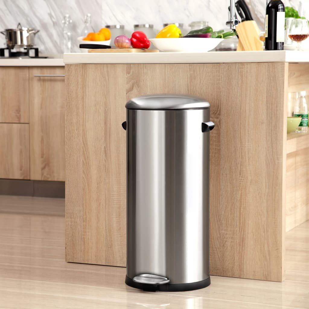 Vepa Bins EKO Kosz na śmieci z pedałem BelleDeluxe, 30 L, matowy, srebrny