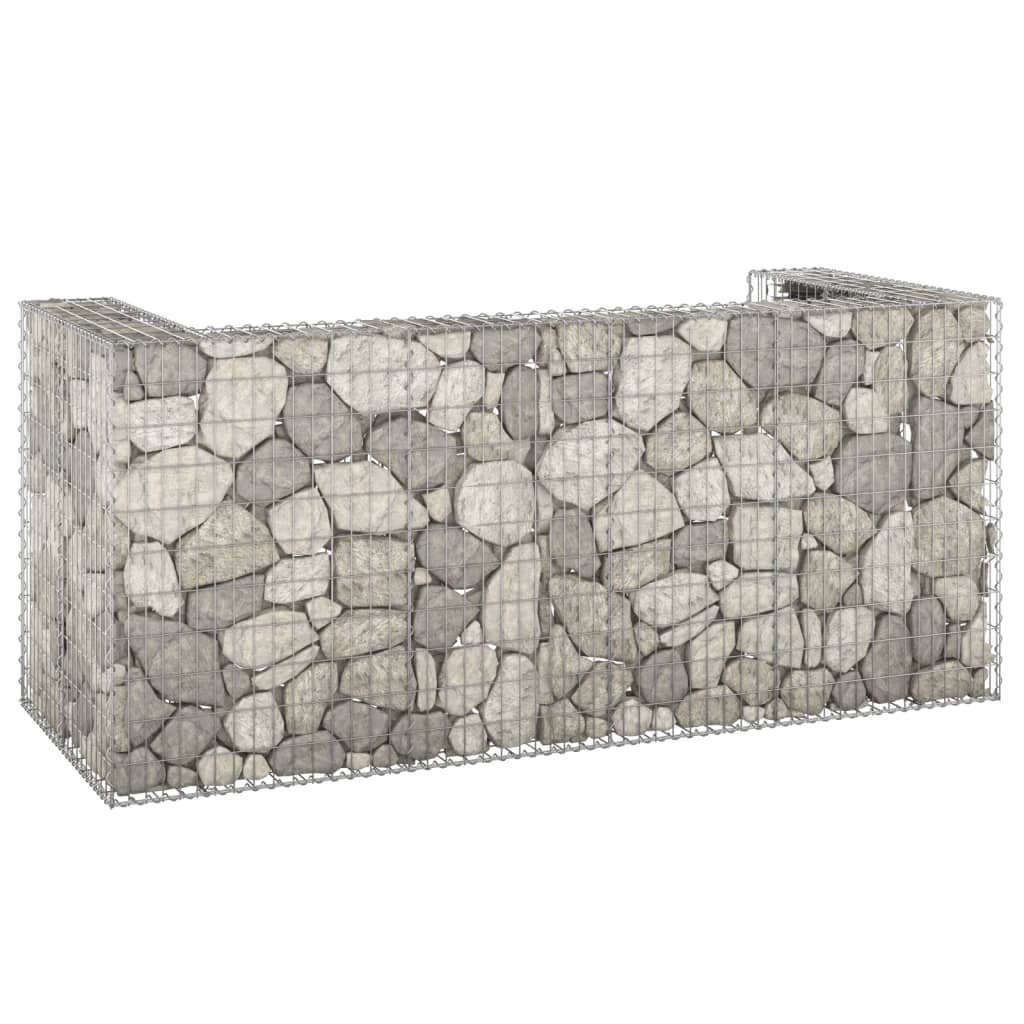 shumee shumee Gabionowa osłona do koszy na śmieci stal 250x100x110 cm
