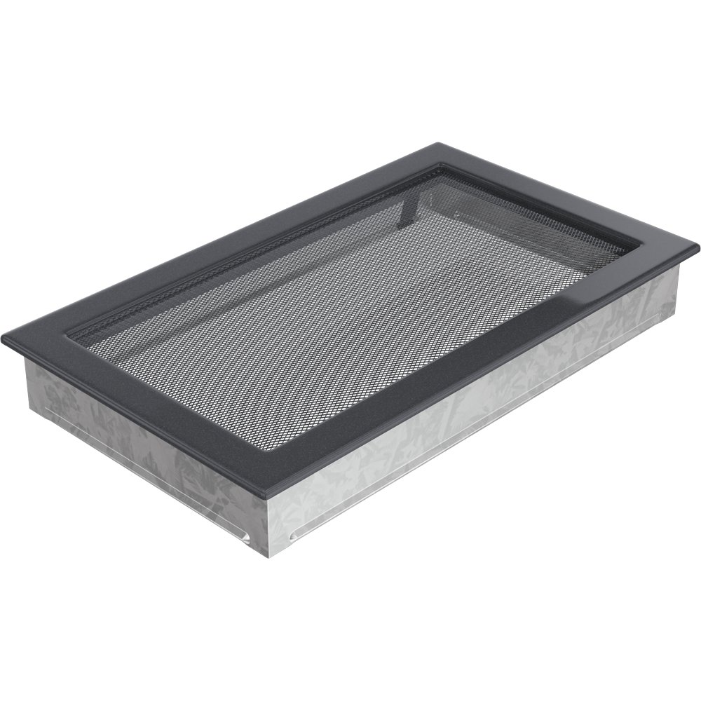 Kratki.pl KRATKA KOMINKOWA PROSTOKĄTNA GRAFITOWA 220X370 MM 22/37G