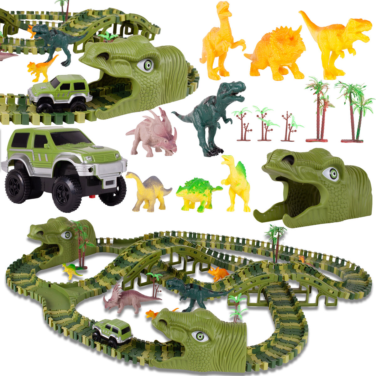 Mega tor wyścigowy xxxl dinozaur dino park 240 el.