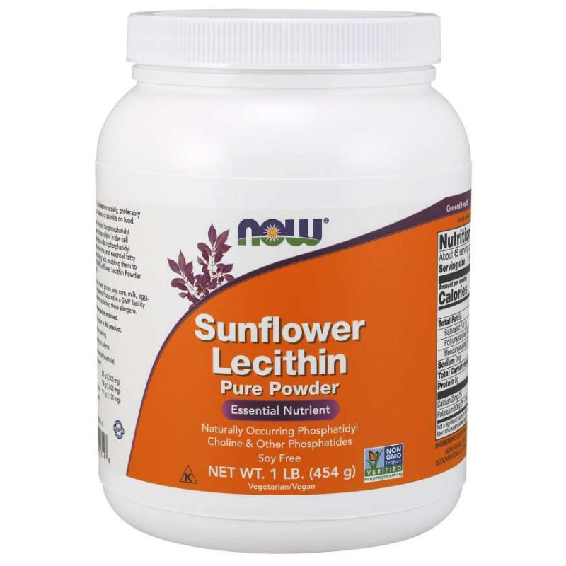 Now Foods Sunflower Lecithin Powder (Lecytyna słonecznikowa) 454g