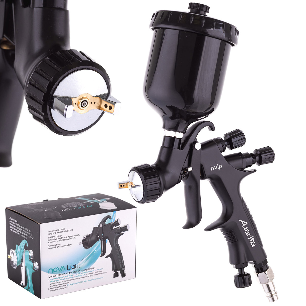 PREMIUM Pistolet Lakierniczy MINI HVLP AUARITA NOVA LIGHT Dysza 1,2mm