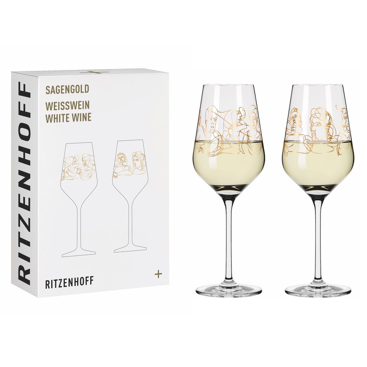 Zestaw 2 kieliszków do białego wina Ritzenhoff Sagengold