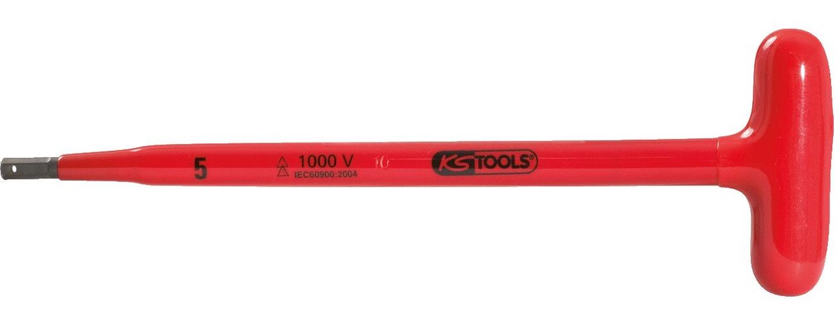 KS Tools 117.1673 kompaktowy uchwyt T z gniazdem sześciokątnym klucz z uchwytem, 4 X 120 MM