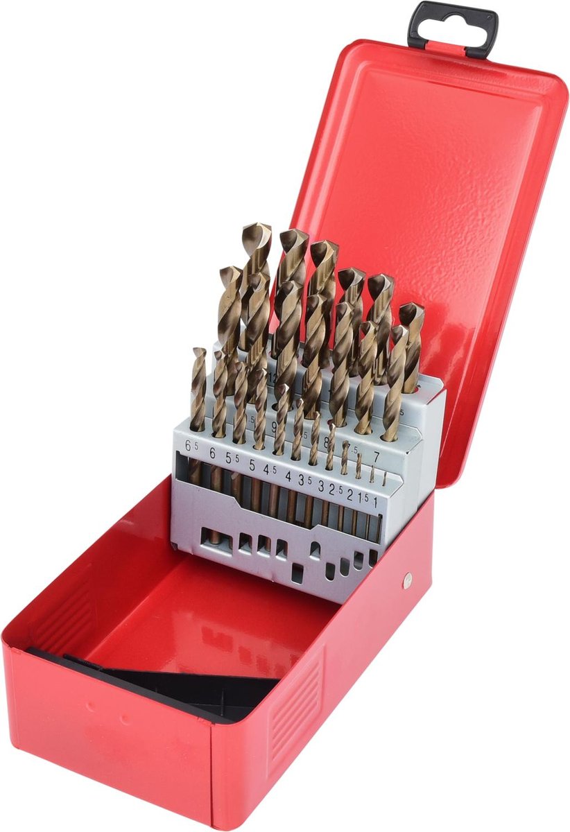 KS TOOLS HSS-G Co5 Zest wiertel spiralnych w opak z blachy stalowej,