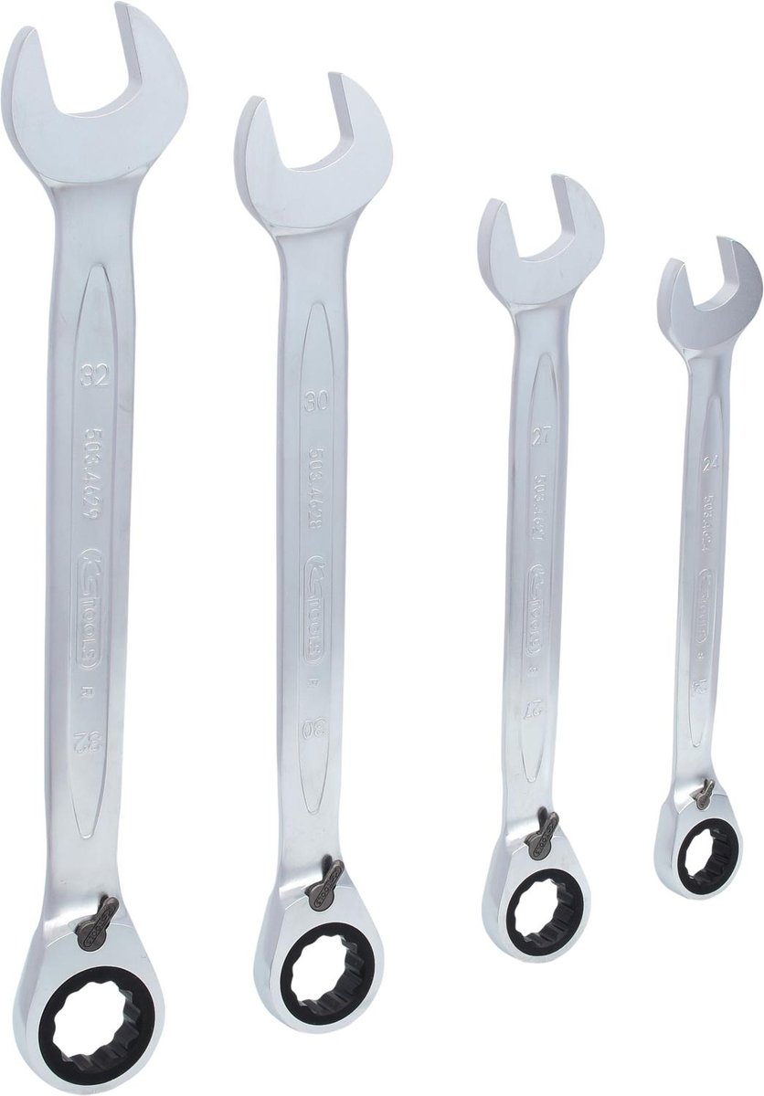 KS TOOLS GEAR+Zest kluczy grzechot-szczek-oczk,z przelaczeniem,