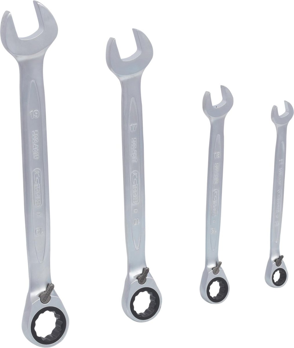 KS TOOLS GEAR+Zest kluczy plasko-oczk z grzechot. przelaczalnych,