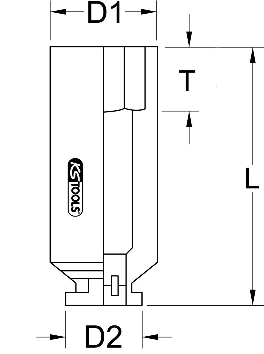 KS Tools 515.1438 3/4 cala Sześciokątny klucz nasadowy, długie, siły 38 MM 515.1438