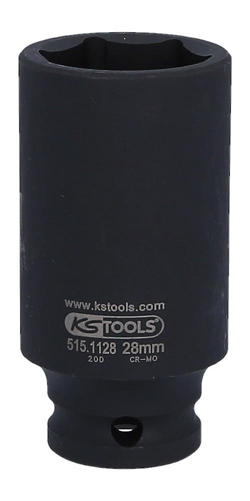 KS Tools 515.1128 1/2 cala Sześciokątny klucz nasadowy, długie, siły 28 MM 515.1128