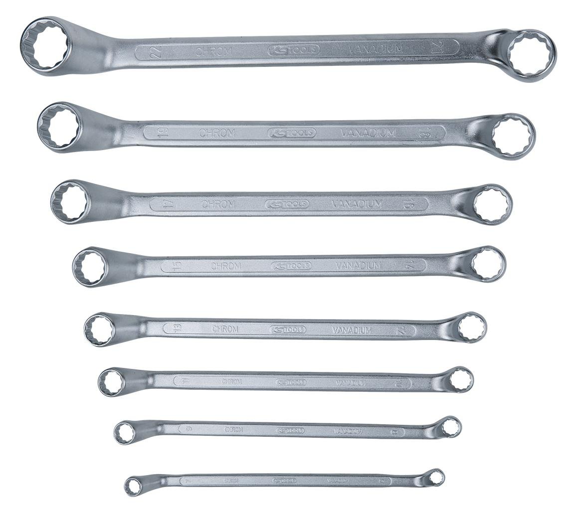 KS Tools 517.0248 Classic zestaw podwójny klucz oczkowy, odsadzony, 8-częściowy, 6 X 7  20 X 22 MM 517.0248