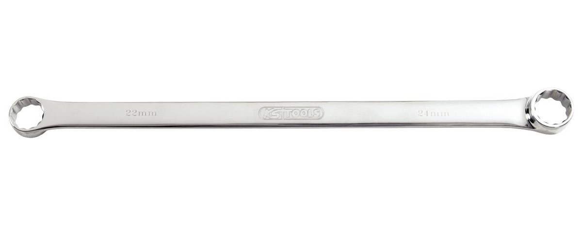 KS Tools 518.0826 Chrome Plus podwójny klucz oczkowy, wyjątkowo długie, 17 X 19 MM 4042146114421