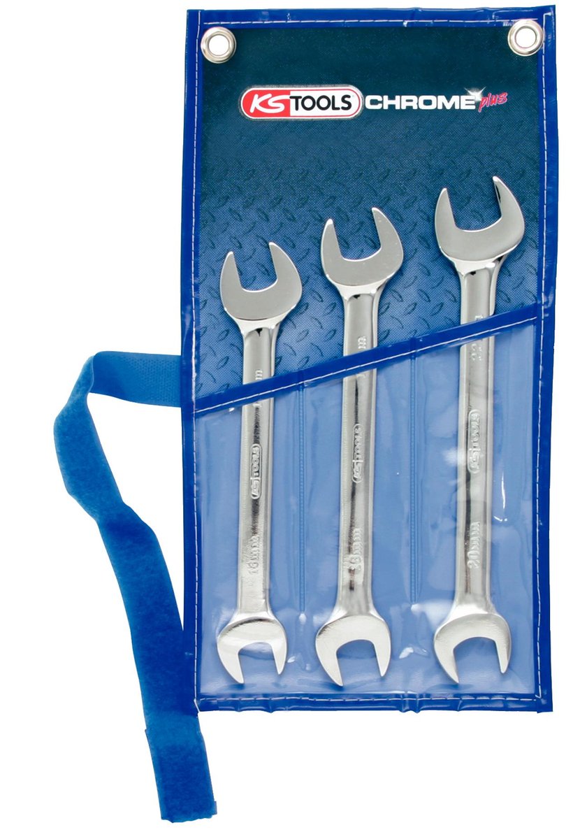 KS Tools 518.0743 Chrome Plus podwójny klucz płasko-oczkowych, 3-częściowy, 21 X 23  30 X 32 MM 4042146124253