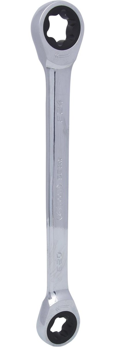 KS Tools Klucz oczkowy KS-Tools 503.4357 Gear Plus TX-E podwójne gniazdo z grzechotką, E20 X E24 503.4357