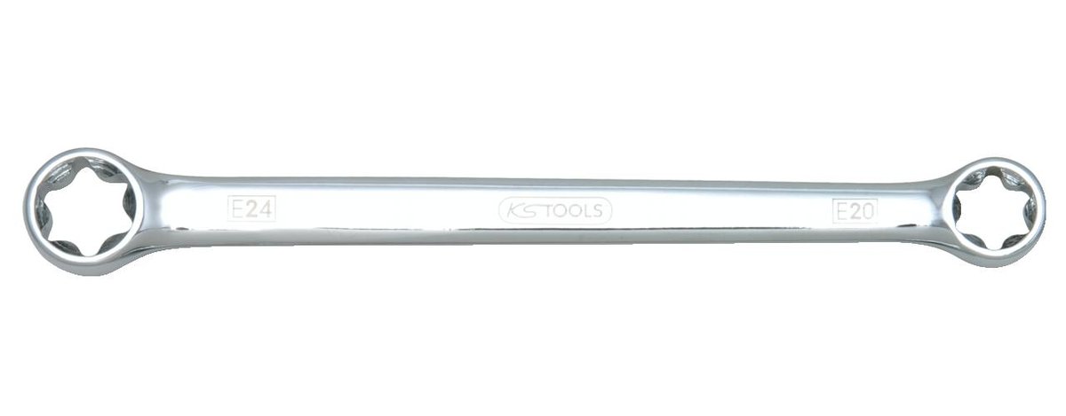 KS TOOLS CHROMEplus Podwójny klucz oczkowy Torx-E,E20xE24
