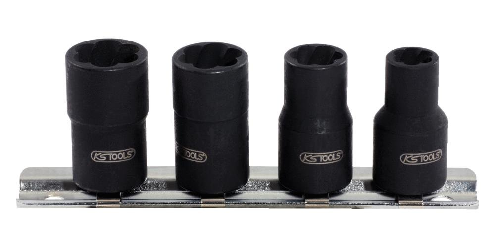 KS TOOLS Zestaw gniazd o profilu spiralnym, 4-szt 3/8