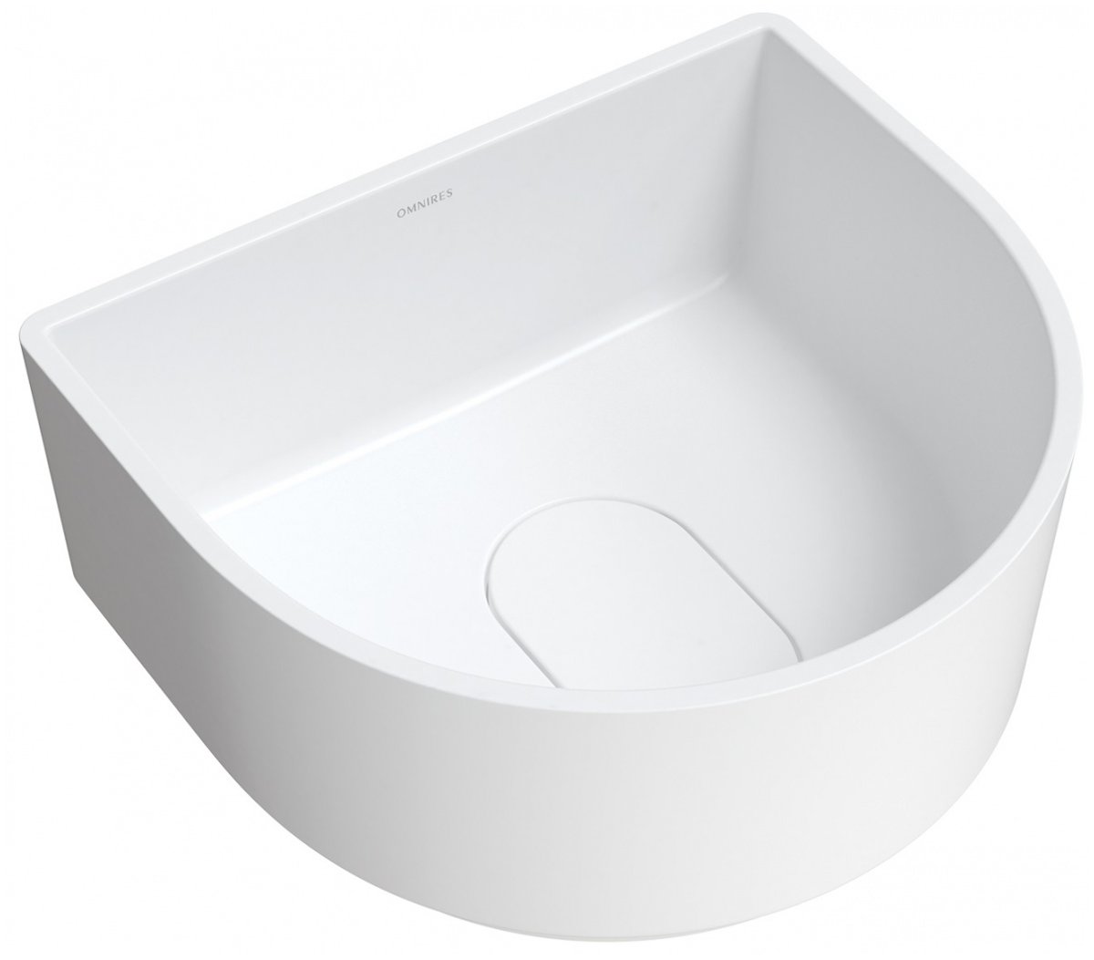 Omnires Umywalka nablatowa 42x37 cm , podkowa CADENCE biały mat CADENCE420BM