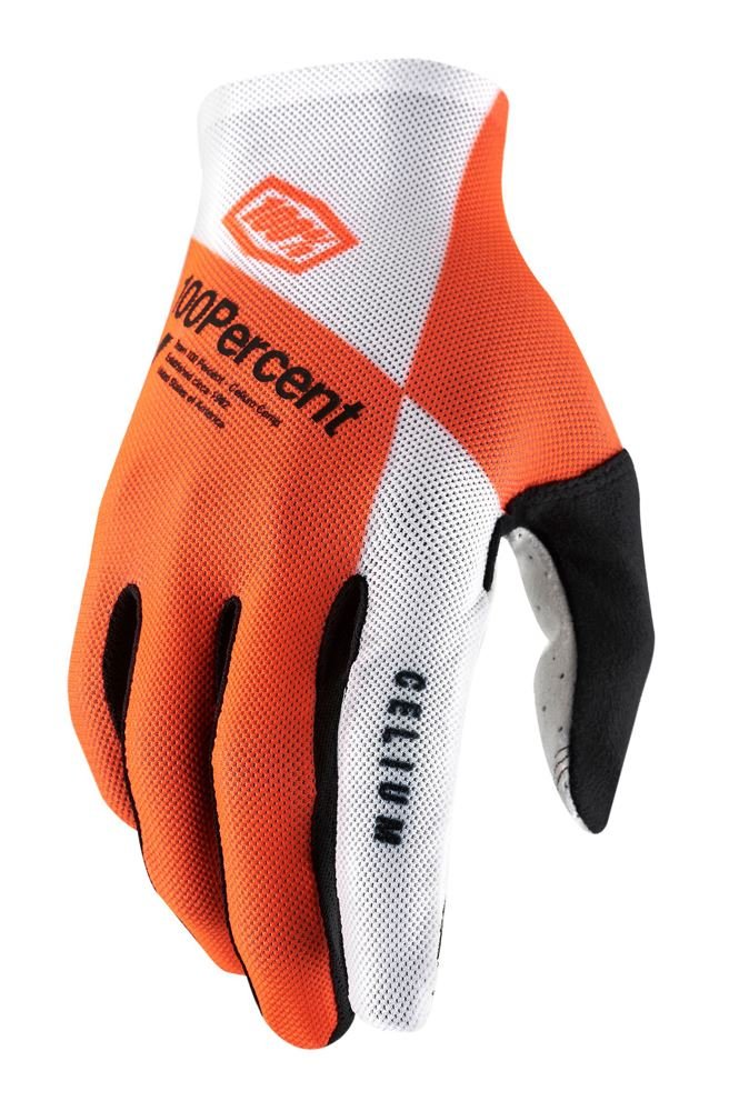 100% Rękawiczki Rowerowe Męskie Celium Fluo Orange White Sto-10005-444-12 Xl