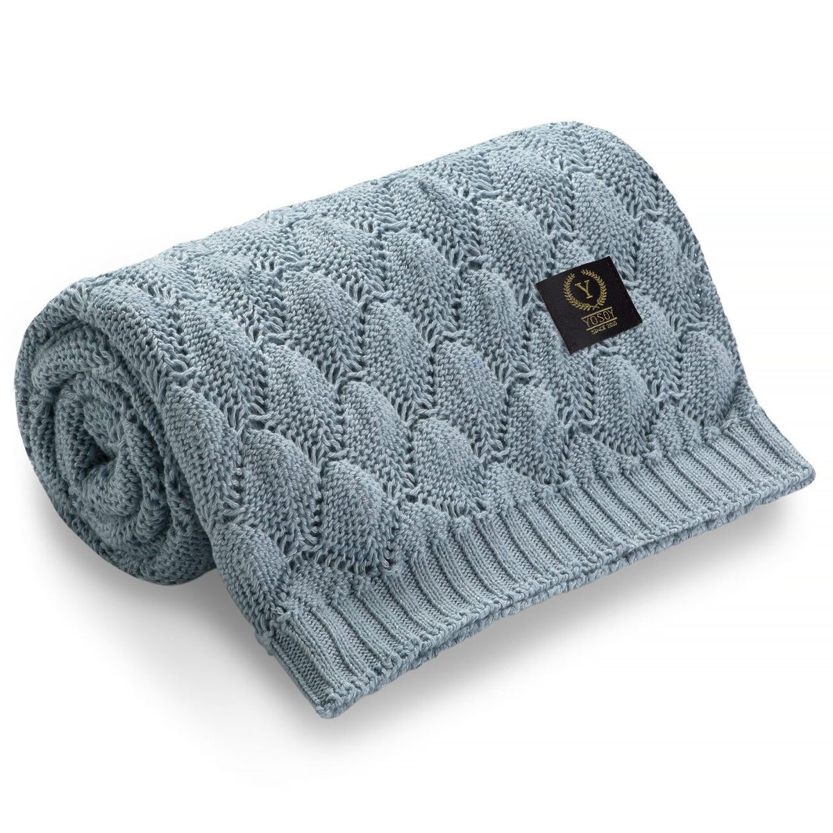 Yosoy Kocyk ażurowy Shells Niebieski