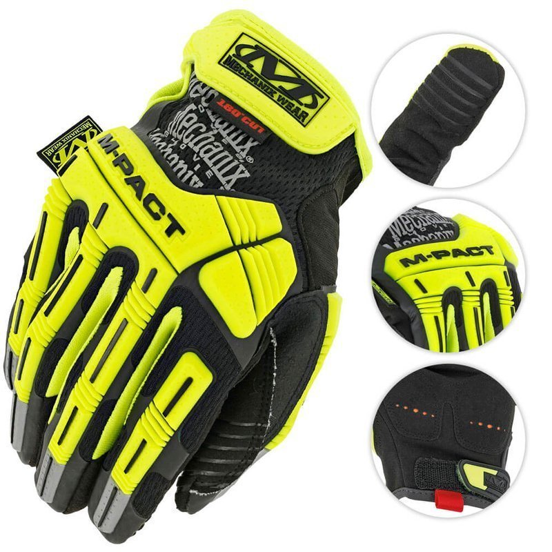 Mechanix Wear Rękawice Hi-Viz M-Pact E5 Żółte-L