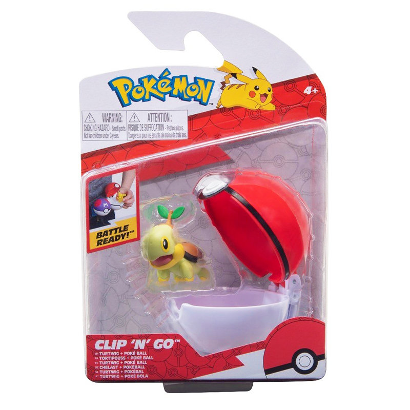 Jazwares, Pokemon Clip N Go, Figurka, Turtwig & Poke Ball