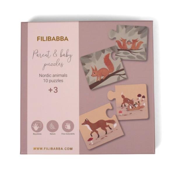 Фото - Пазли й мозаїки Nordic Filibabba puzzle mama i dziecko  animals 