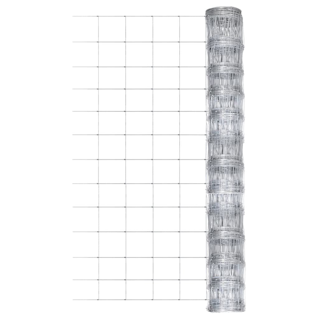 Siatka ogrodzeniowa, galwanizowana stal, 50x1,25 m, srebrna!