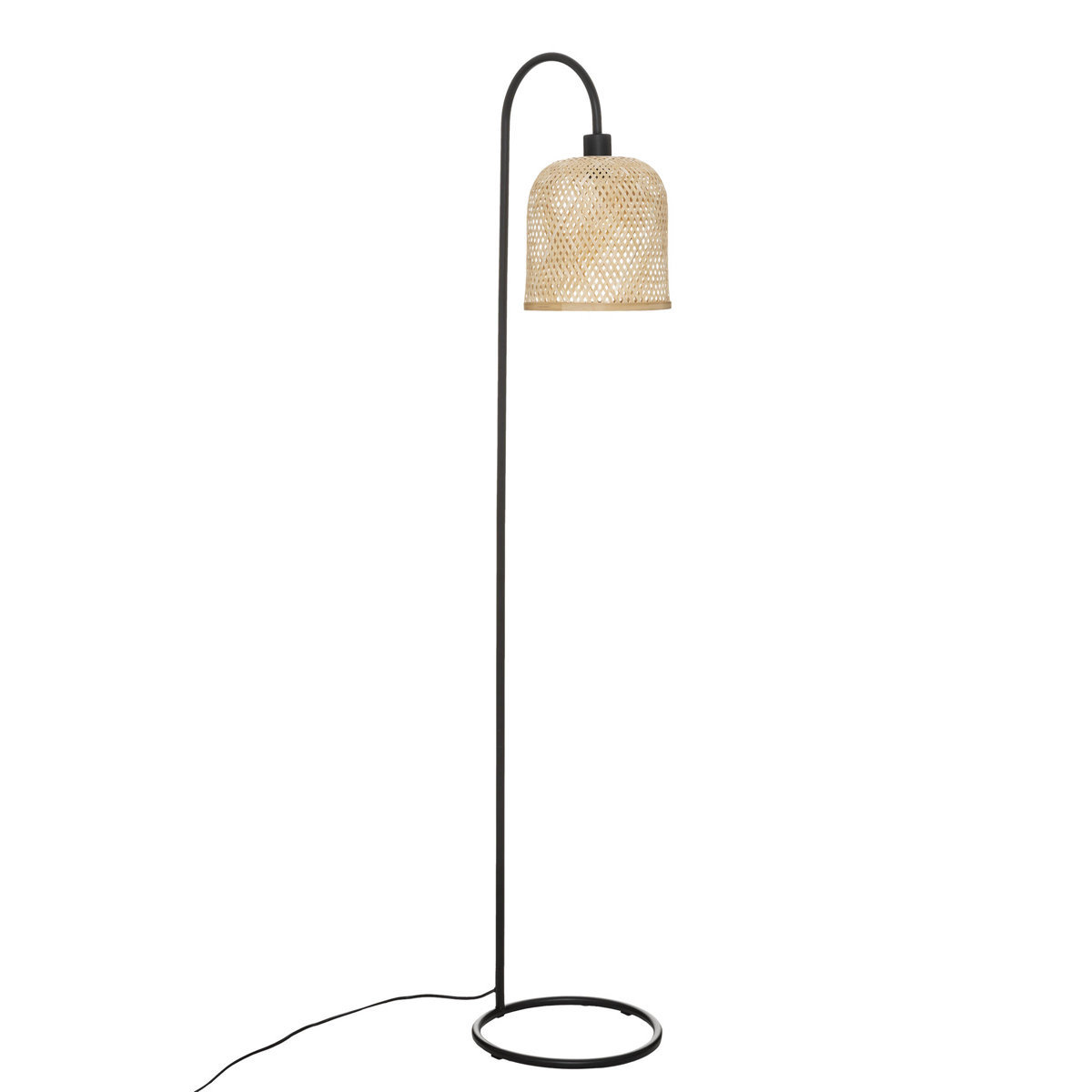 Atmosphera Lampa podłogowa ALI z plecionym, bambusowym kloszem, 159 cm