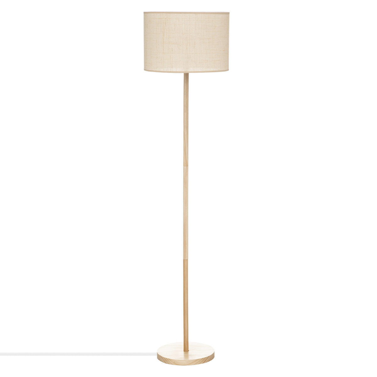 Atmosphera Lampa podłogowa DELLA, drewniana podstawa, 149,5 cm