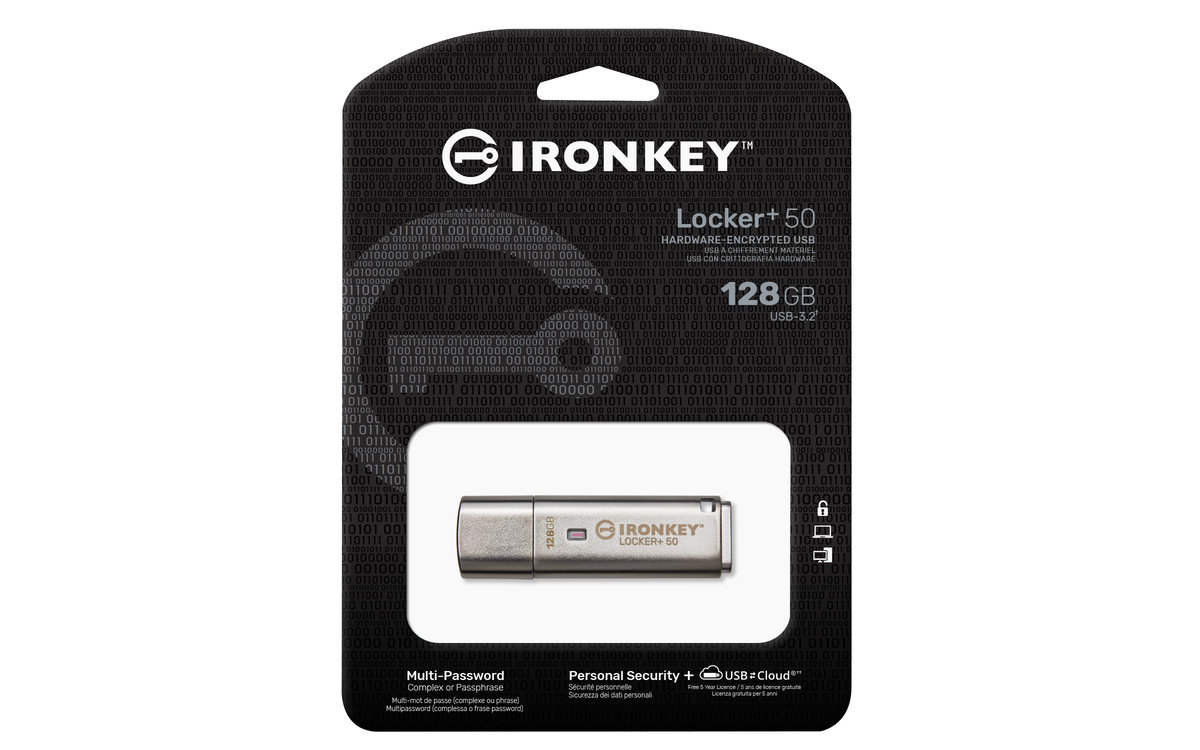 Pendrive, KINGSTON, IronKey Locker + 50 128GB (IKLP50/128GB)