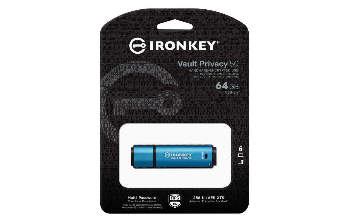 Pendrive, KINGSTON, IronKey Vault Privacy 50 64GB (IKVP50/64GB)