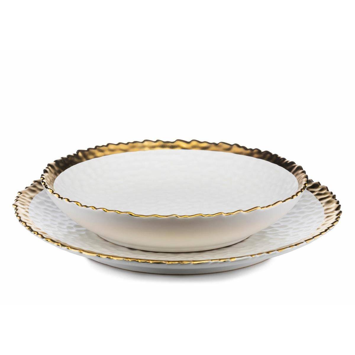Komplet Obiadowy Dla 4 Os Kati White Gold 8 Talerzy
