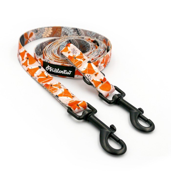Smycz Dla Psa Długa Przepinana W Liski Foxy Lady Psiakrew, Szer. 2 Cm, Karabińczyk Czarny 7Cm-220 Cm