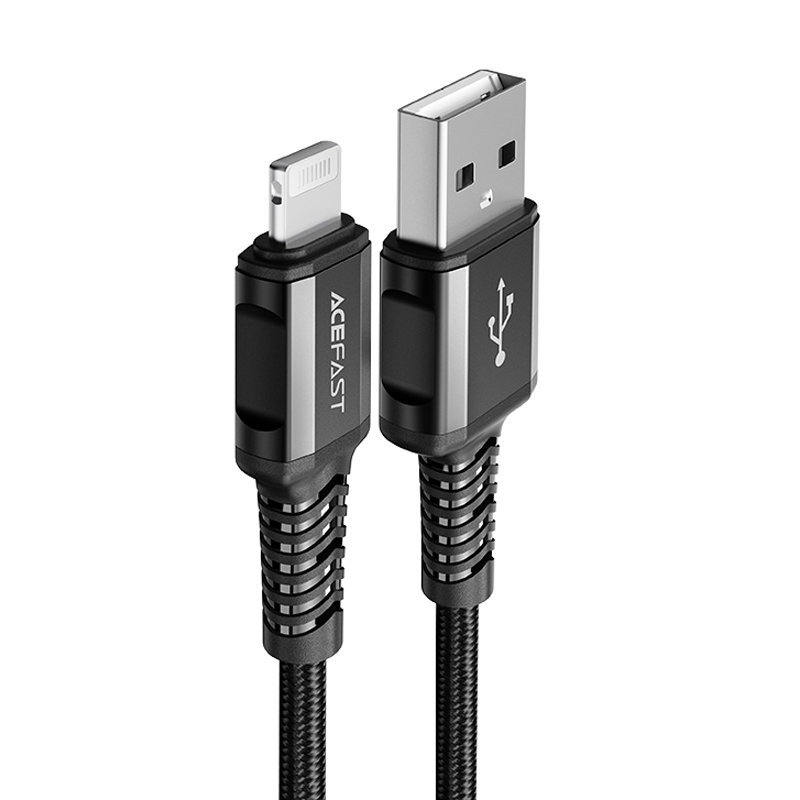 Acefast kabel MFI USB - Lightning 1,2m, 2,4A czarny (C1-02 black) C1-02-A-L black