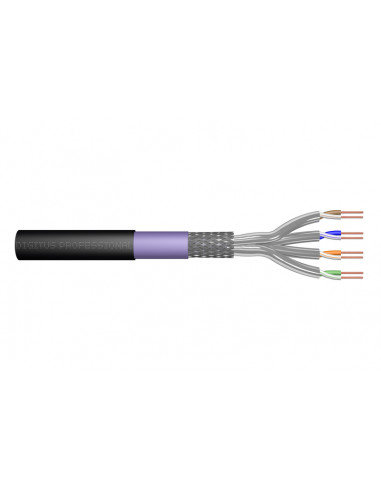 Kabel instalacyjny zewnętrzny suchy DIGITUS kat.7, S/FTP, AWG 23/1, PE/LSOH, 100m, czarny