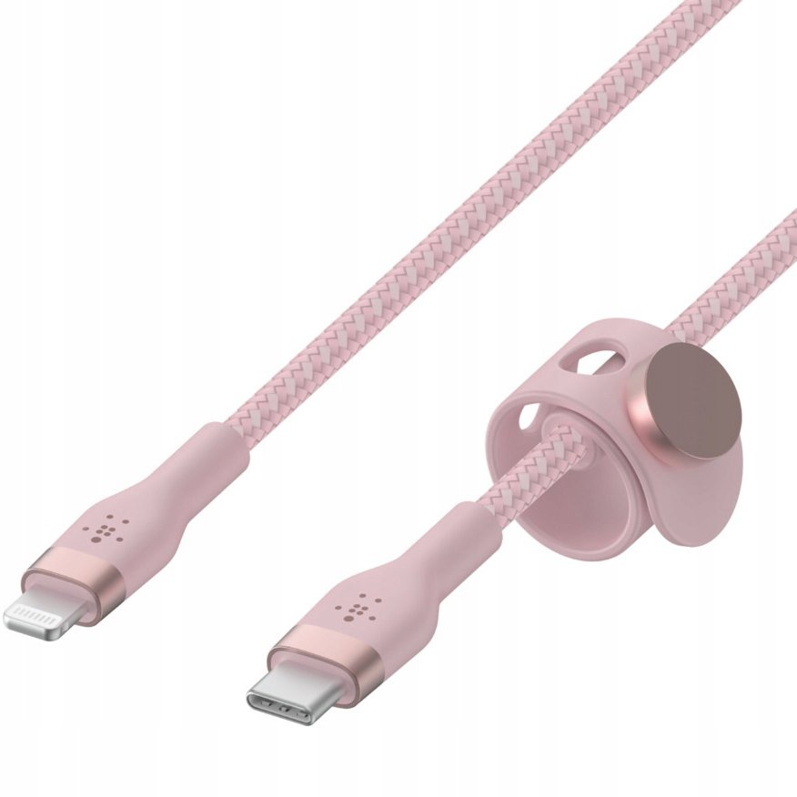 Belkin Kabel USB Typ-C Lightning Braided Silicone 1m Różowy