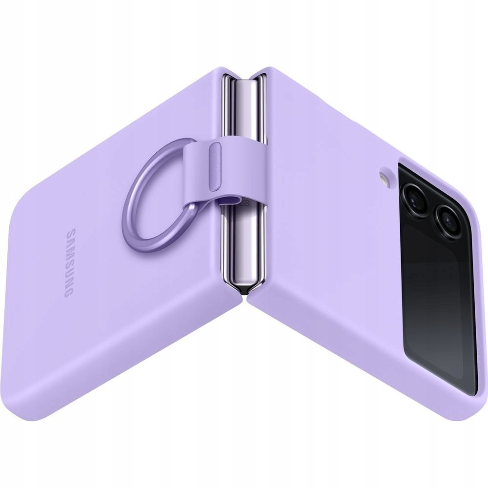 Obudowa dla telefonów komórkowych Samsung Galaxy Z Flip4 Silicone Cover with ring EF-PF721TVEGWW Purpurowy