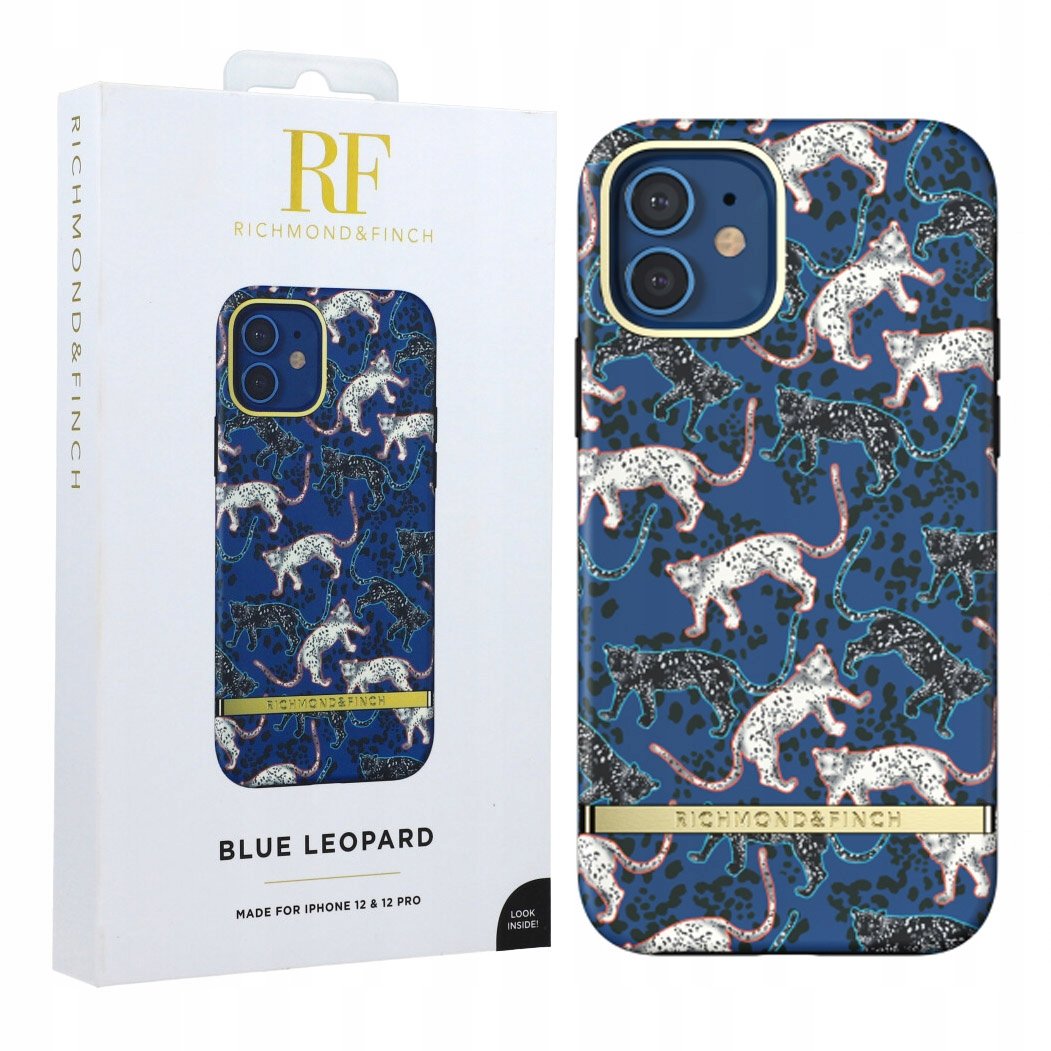 Richmond & Finch Zaprojektowana do iPhone 12 / iPhone 12 Pro 6.1, niebieska lamparta obudowa do iPhone 12 / iPhone 12 Pro 6.1, 42993 42993