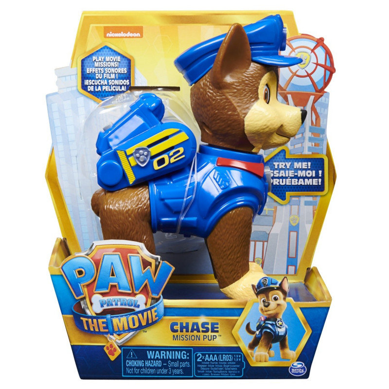 PAW PATROL Paw Patrol Interaktywna figurka Chase Mission Pup o wielkości 15 cm, z efektem dźwięku, od 3 lat 6063714