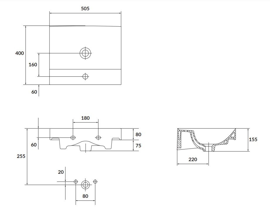 Cersanit LARGA 50 umywalka meblowa K120-008 K120-008