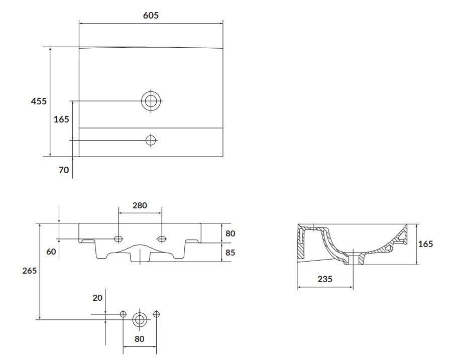 Cersanit LARGA 60 umywalka meblowa K120-009 K120-009
