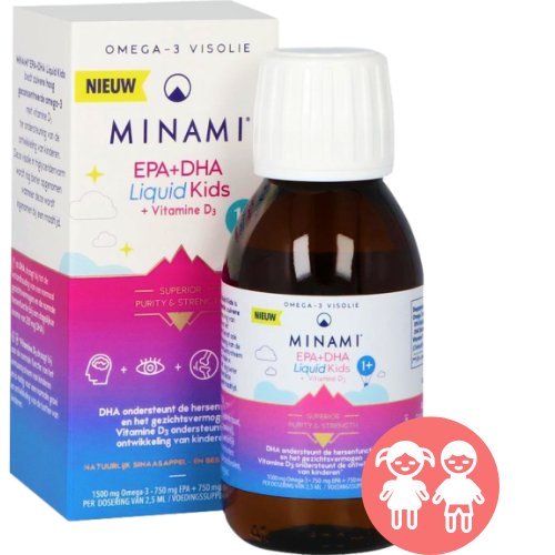 Minami - DHA+EPA Kids + Witamin D3, Natural Orange & Berry, Płyn, 100 ml