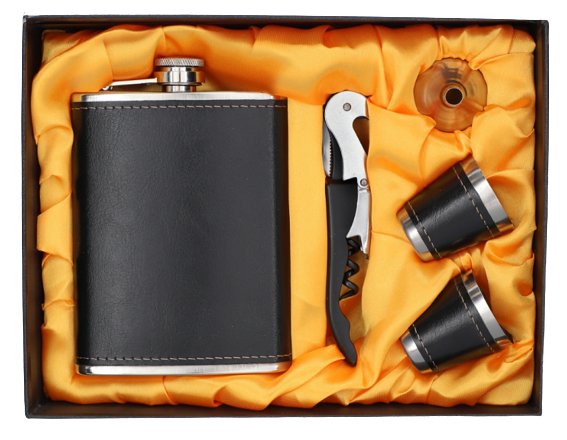 Zestaw Piersiówka + Nóż Kelnerski + Kieliszki