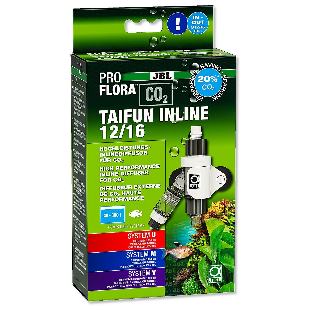 Jbl Proflora Taifun Inline 12/16 - Dyfuzor Co2