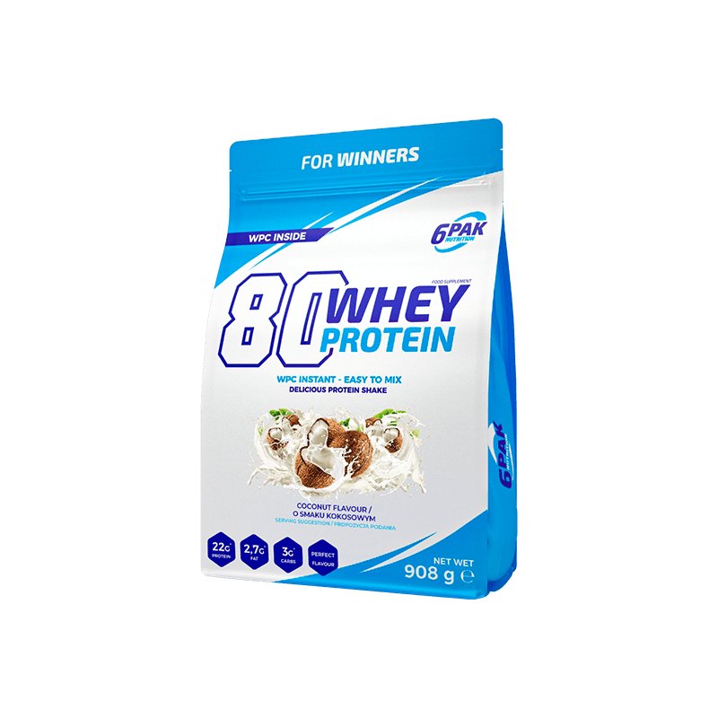 Białko 6PAK 80 Whey Protein 908 g Coconut (5902811811231)