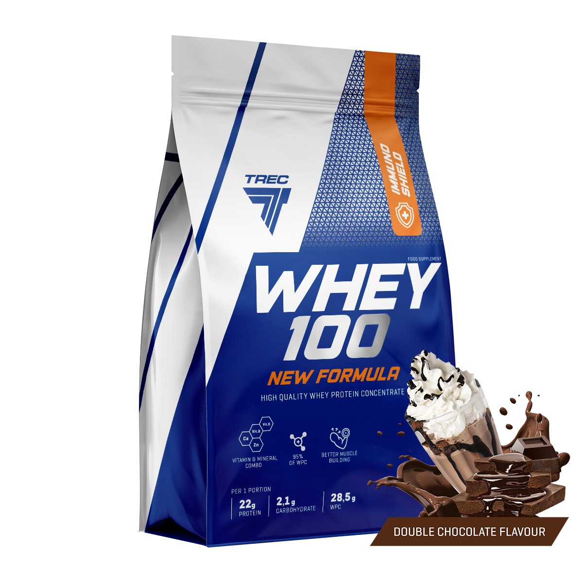 Białko Trec Whey  100 New Formula 700G Podwójna Czekolada